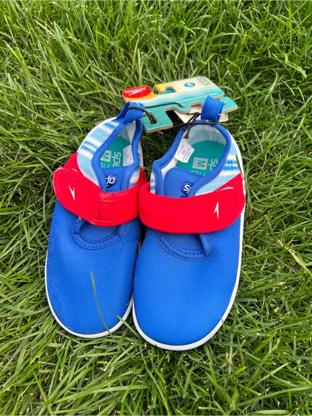 Speedo Blue and Red Kids Water Shoes with Velcro Strap